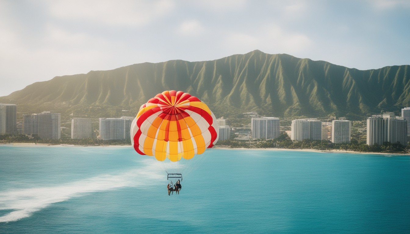 Parasailing above Waikiki